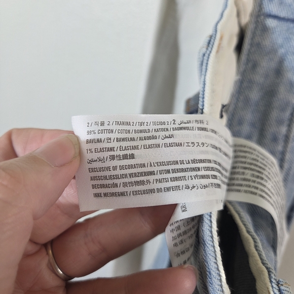 Hollister Ultra High Rise Mom Jeans Women’s 11R W30 Colorblock Blue White Denim - Picture 13 of 14